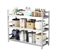 Drsyffsup Estantería de Acero Inoxidable de Alta Resistencia, 3 Niveles, Altura Ajustable, Ideal para Cocina, Restaurante, Taller o despensa. Fácil Montaje(150x50x100cm)