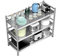 Drsyffsup Estantería de Almacenamiento de 3 Niveles con estantes Ajustables de Acero Inoxidable 304. Estanterías metálicas Independientes. Estantes organizadores para Cocina, despensa(120x40x100cm)