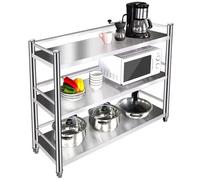 Drsyffsup Estantería Resistente de Acero Inoxidable 304, Resistente a la corrosión, con Altura Ajustable. Ideal para la preparación de Alimentos, la Cocina, el Garaje o la despensa(60x40x100cm)