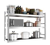 Drsyffsup Estantes flotantes de 3 Niveles Ajustables de Acero Inoxidable 304 para Montaje en Pared sobre el Fregadero, escurridor de Platos, Organizador de Utensilios de Cocina(120X30X85CM)