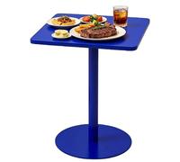 Drsyffsup Mesa Cuadrada para Barra de Desayuno, Mesa de cóctel con Altura de mostrador, mesas Altas de Pub con Estructura de Metal y Base Redonda Estable, para 2-4 Personas(Azul,48x48x72cm)