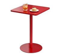 Drsyffsup Mesa Cuadrada para Barra de Desayuno, Mesa de cóctel con Altura de mostrador, mesas Altas de Pub con Estructura de Metal y Base Redonda Estable, para 2-4 Personas(Red,48x48x72cm)