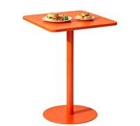 Drsyffsup Mesa Cuadrada para Barra de Desayuno, Mesa de cóctel con Altura de mostrador, mesas Altas de Pub con Estructura de Metal y Base Redonda Estable, para 2-4 Personas(Naranja,48x48x72cm)