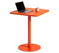 Drsyffsup Mesa de Bar Cuadrada, Moderna Mesa de Pub con Base de Metal Redonda Resistente, Mesas Altas para Cocina, bistró, cóctel, mesas de Centro de Ocio, decoración del hogar(Naranja,60x60x73cm)