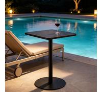 Drsyffsup Mesa de Bar Negra, Mesa de Pub de Altura Mesa Auxiliar pequeña de Hierro, mesas de Centro cuadradas para Patio al Aire Libre para Tienda de té con Leche, pastelerías, Fiestas