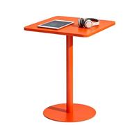 Drsyffsup Mesa de Centro Cuadrada con Kit de instalación, mesas Altas de Bar de bistró, Mesa de mostrador Naranja, Mesas de Comedor con Pedestal para Pub Club, balcón al Aire Libre(60x60x73cm)