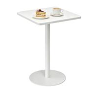 Drsyffsup Mesa de Comedor Cuadrada Moderna Mesas de Bar de cócteles con Base de Metal Estable, Mesa auxiliares Altas para el hogar bistró Restaurante Cocina(Blanco,48x48x72cm)