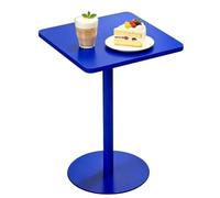 Drsyffsup Mesa de Comedor Cuadrada Moderna Mesas de Bar de cócteles con Base de Metal Estable, Mesa auxiliares Altas para el hogar bistró Restaurante Cocina(Azul,60x60x73cm)