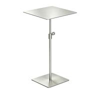 Drsyffsup Mesas de Bar de Altura Ajustable, pequeña Mesa Cuadrada para Bebidas con Base Pesada, Mesa Auxiliar Plateada Moderna para Espacios pequeños, Sala de Estar, Junto al sofá(Top 50cm)
