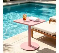 Drsyffsup Small Side Table - Pink, Small Drink Accent Table for Living Room, Bedroom, Yard, Sofa & Office, Easy Assembly Square Dining Pub Tables