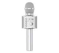 DRSYXCS Micrófono de Karaoke Infantil Tres en uno micrófono Bluetooth portátil Reproductor de Altavoces grabadora convertidor de Sonido para niños y niñas Juguetes de Canto para Adultos (Plateado)