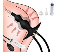 DRTBAC Enorme tapón anal inflable con bomba, dilatador anal grande, expansión de ano, cuentas anales, consolador anal, tapón anal SM, juguetes sexuales for hombres y mujeres