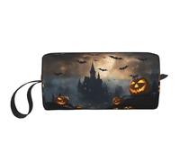 DRTGEDS 3 bolsas de cosméticos de Halloween con diseño de murciélagos voladores para mujer, bolsa de maquillaje pequeña para bolso, bolsa de maquillaje de viaje con cremallera, Murciélagos voladores