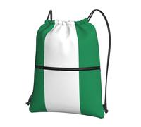 DRTGEDS Bandera de Nigeria Cordón Mochila Cadena Bolsa Bolsa Bolsa Cinch Para Gimnasio Compras Deportes Yoga, Negro 1, One Size