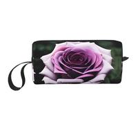 DRTGEDS Black Blackgound Rose - Bolsas de maquillaje pequeñas para mujer, bolsa de maquillaje para bolso, bolsa de maquillaje de viaje con cremallera, Negro fondo Rose, Talla única