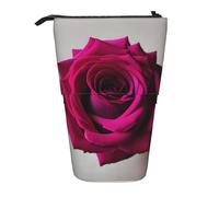DRTGEDS Blackgound Rose - Estuche telescópico para lápices, organizador de papelería con cremallera