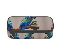 DRTGEDS Blue Parrot Hugging - Estuche para lápices de gran capacidad con 4 compartimentos para hombres y mujeres