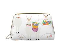 DRTGEDS Bolsa de aseo de viaje con llama, bolsa de maquillaje para bolso, bolsa de maquillaje de viaje, mini bolsa de cosméticos para mujer, color blanco, talla única, White, Talla única