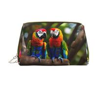 DRTGEDS Bolsa de aseo de viaje con loros coloridos en el árbol, bolsa de maquillaje para bolso, bolsa de maquillaje de viaje, mini bolsa de cosméticos para mujer, color blanco, talla única, White,