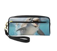 DRTGEDS Bolsa de maquillaje para delfines de animales, bolsa de cosméticos de viaje, bolsas de maquillaje para mujeres, estuche organizador de maquillaje, esencial de viaje, Negro 1, One size