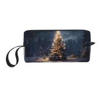 DRTGEDS Bolsa de maquillaje pequeña para mujer, diseño de árbol de Navidad, bolsa de maquillaje, bolsa de maquillaje de viaje con cremallera, Árbol de Navidad Snow3, Talla única