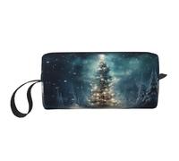 DRTGEDS Bolsa de maquillaje pequeña para mujer, diseño de árbol de Navidad, bolsa de maquillaje, bolsa de maquillaje de viaje con cremallera, Árbol de Navidad Snow1, Talla única