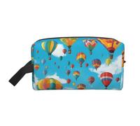 DRTGEDS Bolsa organizadora de artículos de tocador para hombre, diseño de globos de colores, bolsa de afeitado, bolsa pequeña, Globos de colores azul cielo, Talla única
