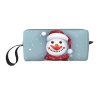 DRTGEDS Bolsa pequeña con cierre de muñeco de nieve con cremallera, mini estuche de transporte de maquillaje de viaje, bolsa de cosméticos, electrónica portátil, Feliz Navidad encantador muñeco de