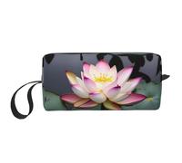 DRTGEDS Bolsa pequeña con cremallera blanca con flor de loto, mini estuche de transporte de maquillaje de viaje, bolsa de cosméticos, electrónica portátil, Flor de loto blanco, Talla única