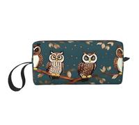 DRTGEDS Bolsa pequeña con cremallera con diseño de búhos en ramas de árbol, mini estuche de transporte de maquillaje de viaje, bolsa de cosméticos, electrónica portátil, Búhos en ramas de árboles,