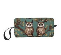DRTGEDS Bolsa pequeña con cremallera con diseño de ramas de búho, mini estuche de transporte de maquillaje de viaje, bolsa de cosméticos, electrónica portátil, Ramas de árbol de búhos, Talla única
