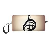 DRTGEDS Bolsa pequeña con cremallera con estampado de notas musicales, mini estuche de transporte de maquillaje de viaje, bolsa de cosméticos, electrónica portátil, Impresión de notas musicales.,