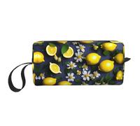 DRTGEDS Bolsa pequeña con cremallera de limón y flores, mini estuche de transporte de maquillaje de viaje, bolsa de cosméticos, electrónica portátil, Limón y Flor, Talla única