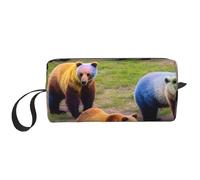 DRTGEDS Bolsa pequeña con cremallera de muchos osos coloridos, mini estuche de transporte de maquillaje de viaje, bolsa de cosméticos, electrónica portátil, Muchos osos coloridos, Talla única