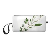 DRTGEDS Bolsa pequeña con cremallera de ramita verde salvaje blanca, mini estuche de transporte de maquillaje de viaje, bolsa de cosméticos, electrónica portátil, Ramita blanca y verde salvaje, Talla