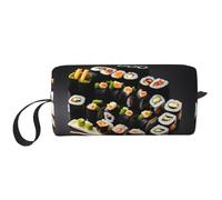 DRTGEDS Bolsa pequeña con cremallera negra japonesa, mini estuche de transporte de maquillaje de viaje, bolsa de cosméticos, electrónica portátil, Sushi japonés negro, Talla única