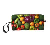 DRTGEDS Bolsa pequeña con cremallera para frutas y verduras, mini estuche de transporte de maquillaje de viaje, bolsa de cosméticos, electrónica portátil, Frutas vegetales, Talla única