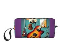 DRTGEDS Bolsa pequeña con cremallera para guitarra musical, mini estuche de transporte de maquillaje de viaje, bolsa de cosméticos, electrónica portátil, guitarra musical, talla única, Guitarra