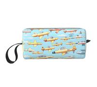 DRTGEDS Bolsa pequeña con cremallera para muchos aviones pequeños de dibujos animados, mini estuche de transporte de maquillaje de viaje, bolsa de cosméticos, electrónica portátil, Muchos aviones