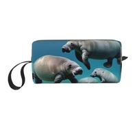 DRTGEDS Bolsas de cosméticos de animales de manatí para mujer, bolsa de maquillaje pequeña para bolso, bolsa de maquillaje de viaje con cremallera, Animales de Manatí, Talla única