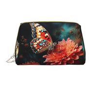 DRTGEDS Bolsas de cosméticos de flores y mariposas para mujer, bolsa de maquillaje pequeña para bolso, bolsa de maquillaje de viaje, Blanco, Talla única