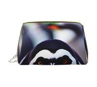DRTGEDS Bonita bolsa de aseo de viaje con cabeza de pingüino, bolsa de maquillaje para bolso, bolsa de maquillaje de viaje, mini bolsa de cosméticos para mujer, color blanco, talla única, White, Talla