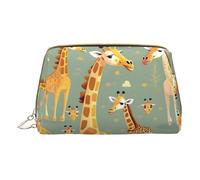 DRTGEDS Bonita bolsa de aseo de viaje con diseño de jirafas de dibujos animados, bolsa de maquillaje para bolso, bolsa de maquillaje de viaje, mini bolsa de cosméticos para mujer, color blanco, talla