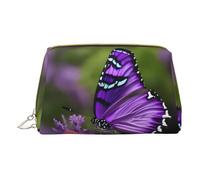 DRTGEDS Bonita bolsa de aseo de viaje con diseño de mariposa morada, bolsa de maquillaje para bolso, bolsa de maquillaje de viaje, mini bolsa de cosméticos para mujer, color blanco, talla única,