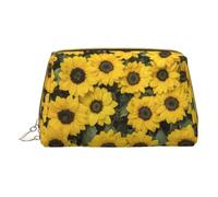 DRTGEDS Bonita bolsa de aseo de viaje con girasoles, bolsa de maquillaje para bolso, bolsa de maquillaje de viaje, mini bolsa de cosméticos para mujer, color blanco, talla única, White, Talla única
