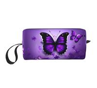 DRTGEDS Bonita bolsa de aseo para hombre, diseño de mariposas moradas, bolsa organizadora de artículos de aseo personal, bolsa de afeitado, bolsa pequeña, Blanco, Talla única