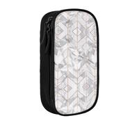 DRTGEDS Bonito estuche con diseño de mármol de oro rosa, estuche estético para bolígrafos, estuche de lápices de colores con cremallera, almacenamiento de papelería Kawaii, Black, Talla única,