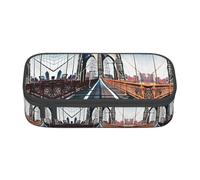 DRTGEDS Brooklyn Bridge - Estuche para lápices de gran capacidad con 4 compartimentos para hombres y mujeres