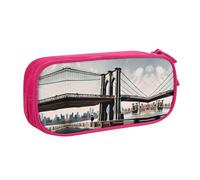 DRTGEDS Brooklyn Bridge - Estuche para lápices de gran capacidad, estuche para bolígrafos, papelería para oficina, Pink, Talla única, Deportivo