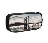 DRTGEDS Brooklyn Bridge - Estuche para lápices de gran capacidad, estuche para bolígrafos, papelería para oficina, Black, Talla única, Deportivo